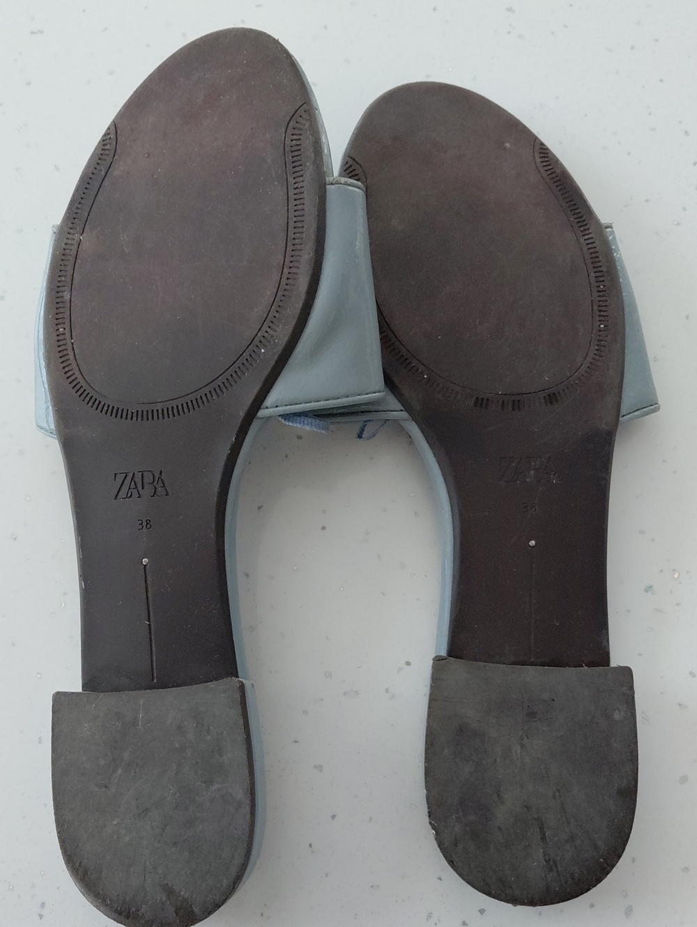 ZARA PATENT LEATHER BLUE SANDALS Sz 38 - Picture 11 of 12